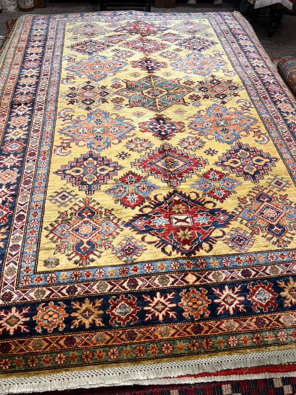 6x8 Handmade Turkman Wool Area Rug – Double Knotted