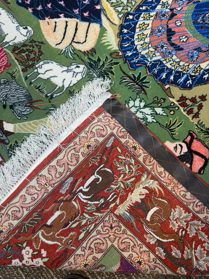 Authentic Isfahan Shikargah Carpet – Handmade Persian Hunting Design