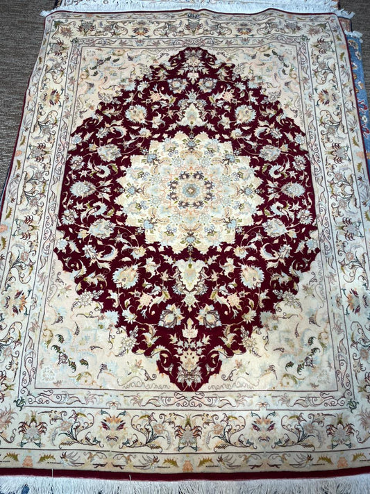 Authentic Royal Tabriz Persian Handmade Carpet – 5x7 Feet Fine Quality Premium Rug