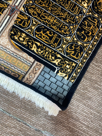 Door of Makka Handmade Silk & Wool Rug – 6x4 Feet Premium Fine Quality Carpet