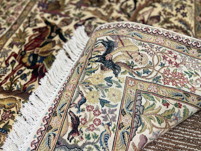 Handmade Pakistani Carpet 3x5 ft – Golden Horse & Tree Design Decorative Rug
