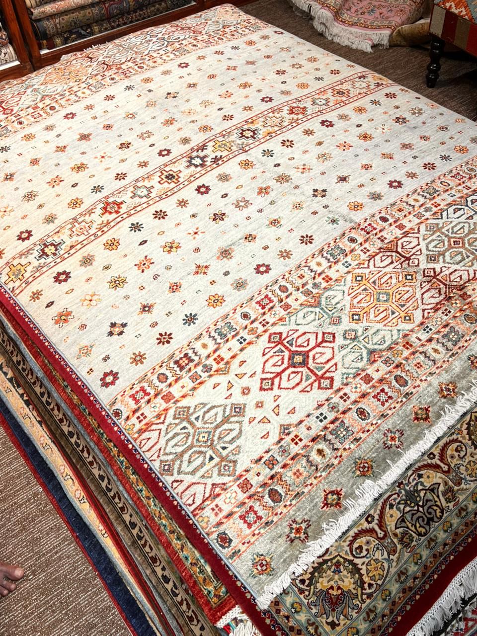 6x8 Premium Turkman Wool Carpet – Handmade Double Knotted