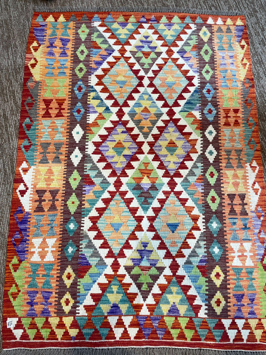 Keylom Afghan Double-Sided Rug – 5x7 Feet Fine Quality Handmade Carpet