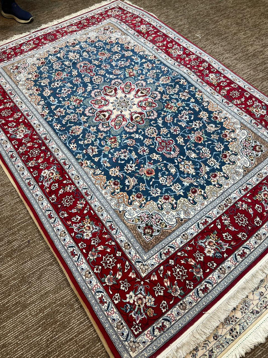 Isfahan Tabriz Handmade Persian Rug – 5x7 Feet Fine Quality Classic Carpet
