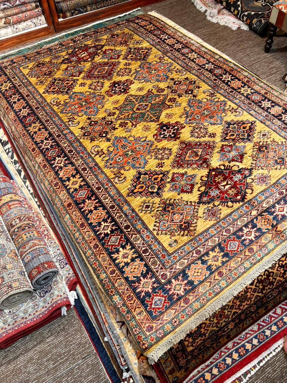 6x8 Handmade Turkman Wool Area Rug – Double Knotted