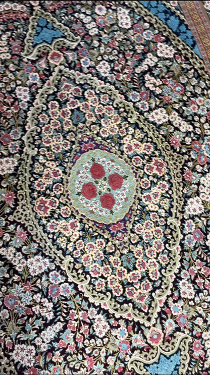 Fine Quality Persian Qom Rug – 6x4 FT Handmade Artistic Carpet