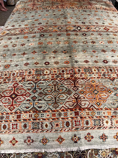 6x8 Premium Turkman Wool Carpet – Handmade Double Knotted