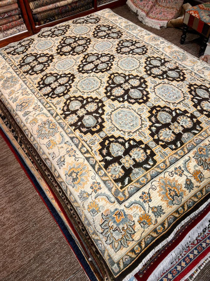 Turkman Family Handmade Wool Rug – 6x8 ft Double Knotted