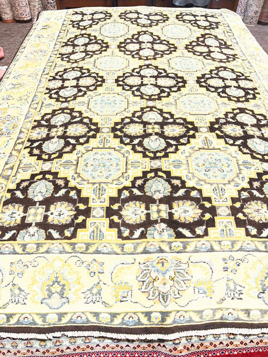 Turkman Family Handmade Wool Rug – 6x8 ft Double Knotted
