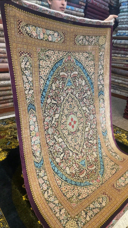 Fine Quality Persian Qom Rug – 6x4 FT Handmade Artistic Carpet