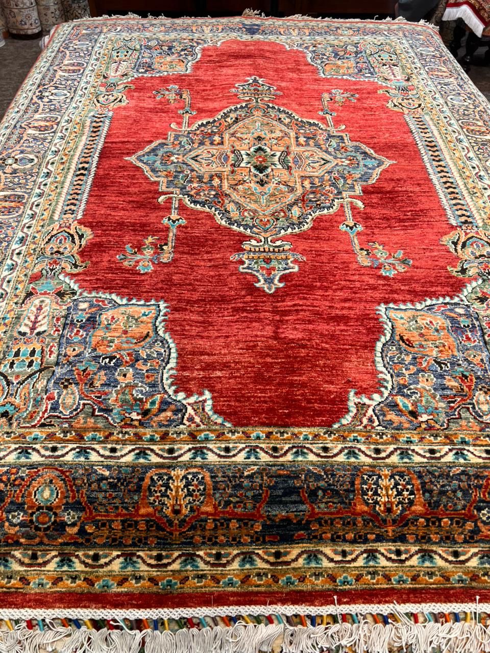 Authentic Turkman Family Rug – 6x8 ft Natural Wool