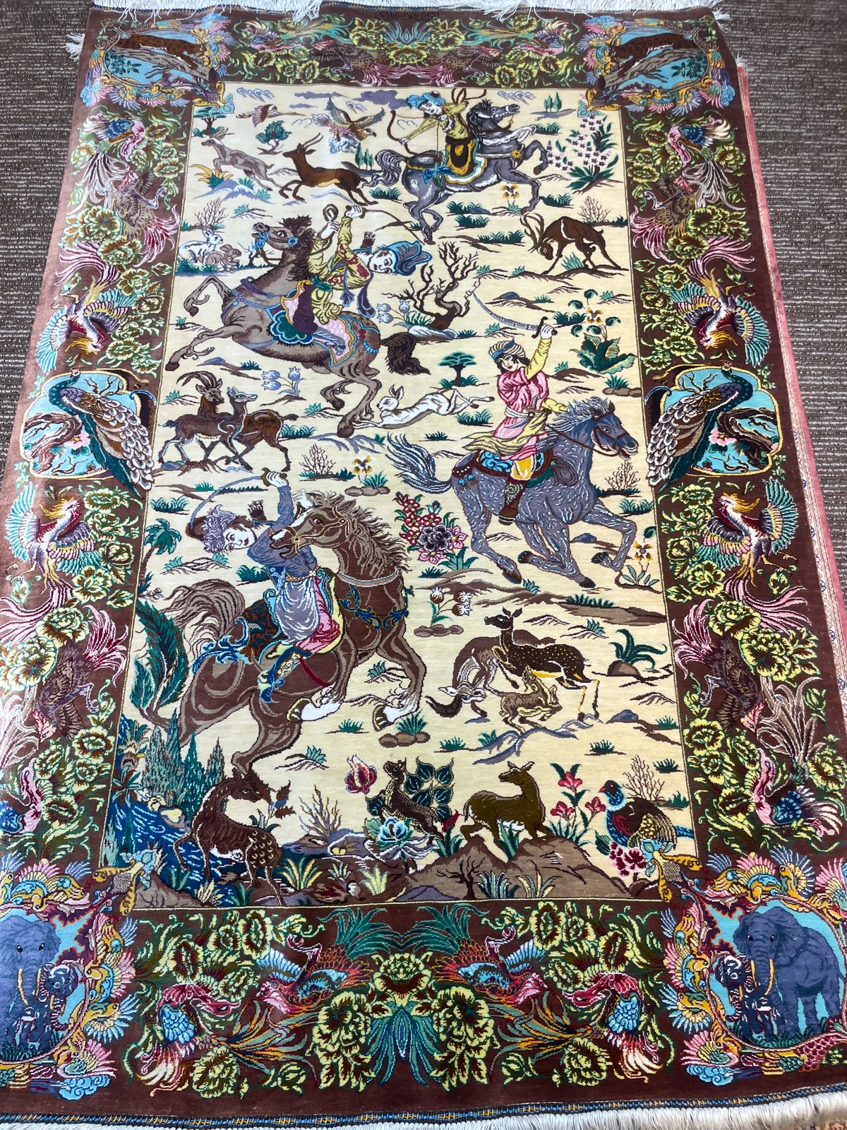 Qom Persian Rug 3x5 Feet – Fine Quality Handmade Artistic Carpet