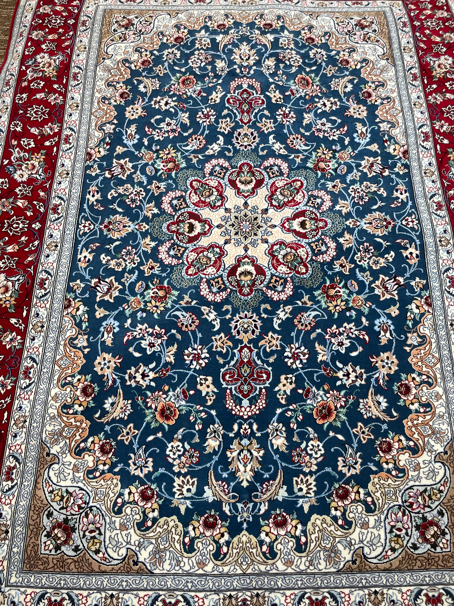 Isfahan Tabriz Handmade Persian Rug – 5x7 Feet Fine Quality Classic Carpet